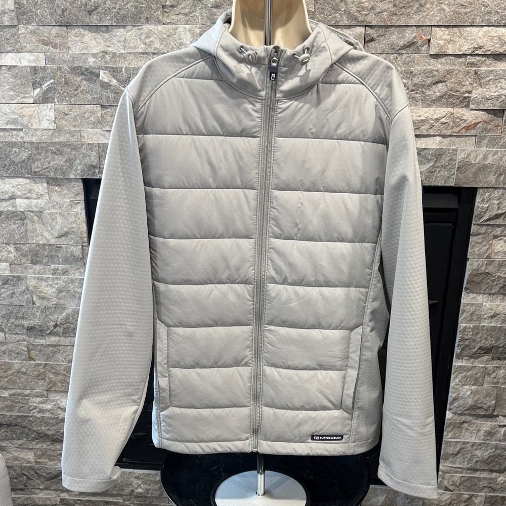 Cutter & Buck Evoke Hybrid Eco Softshell Recycled Full Zip Mens Hooded Jacket